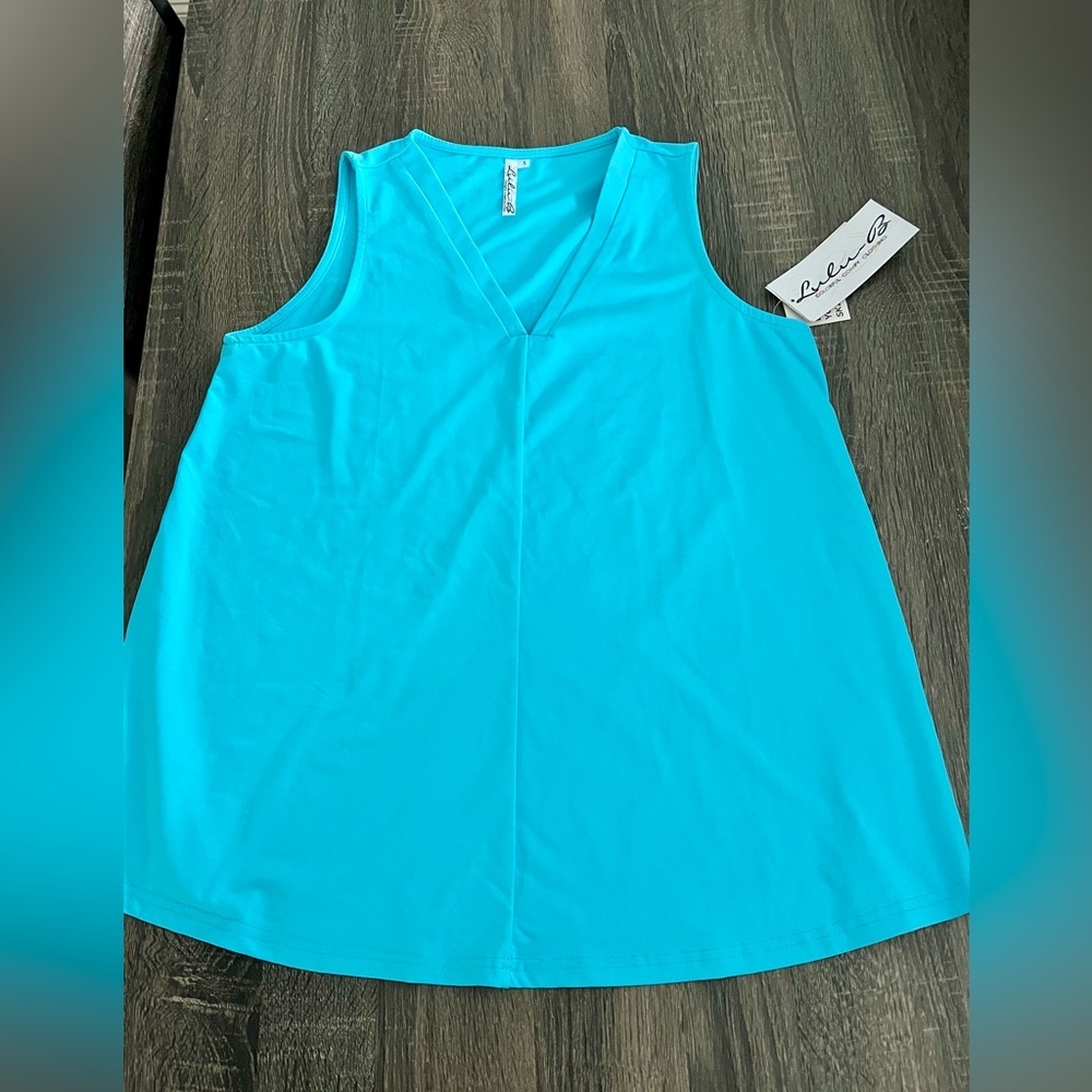 Lulu-B Cooling Tank Top UPF 50 Plus Bright Aqua Blue NWT Size Small new w/ tags​